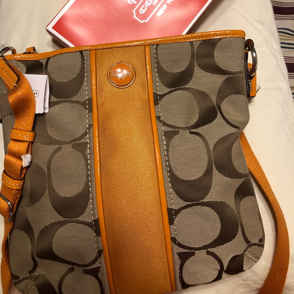 Signature file crossbody bag